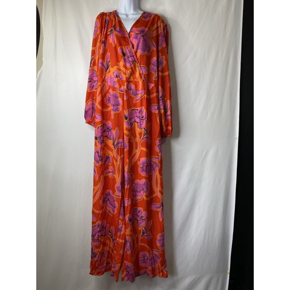 Womens Wide Leg Jumpsuit Size 14 Easter Wedding Guest Tropical Coastal Occasion